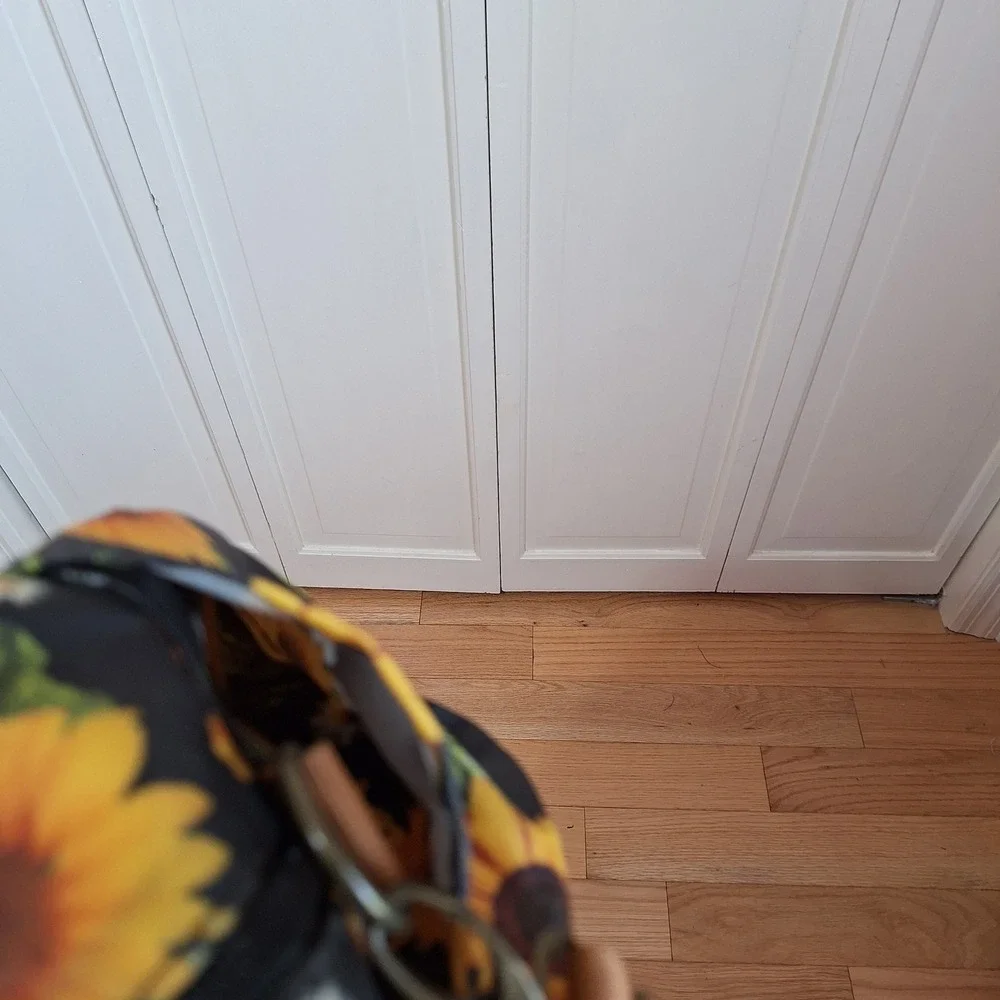 Sunflower Floral Print Crossbody Bag Black Yellow Canvas Satchel Tote Handbag